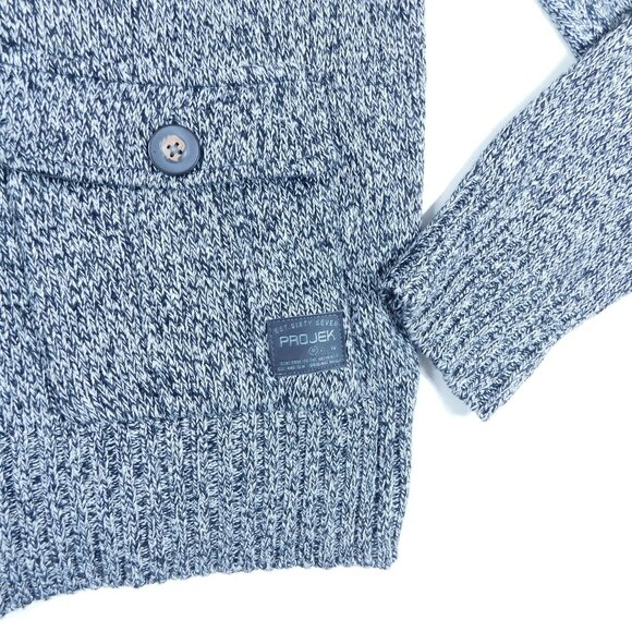 PROJEK RAW Mens XL Marled Full Zip Cardigan Sweater with Pockets - Picture 3 of 5